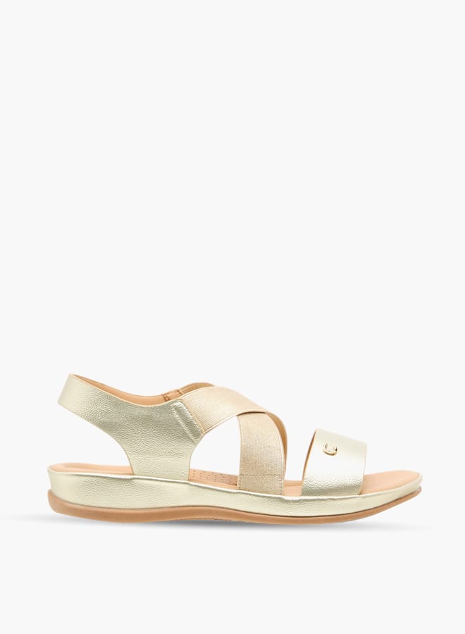 Le Confort Women Textured Cross Strap Sandals with Elasticated Backstrap  - Image 3