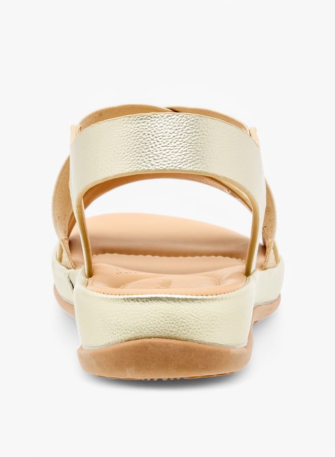 Le Confort Women Textured Cross Strap Sandals with Elasticated Backstrap  - Image 5