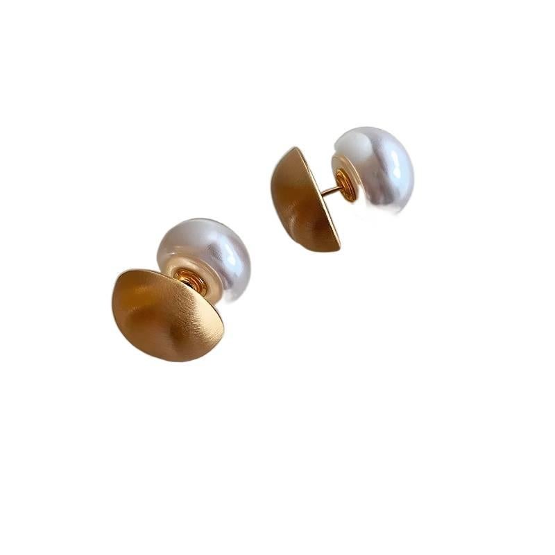 Lightweight Pearl Earrings in 925 Sterling Silver and Huggie Profile for Daily Wear and Elegant Styling Gold - Image 2