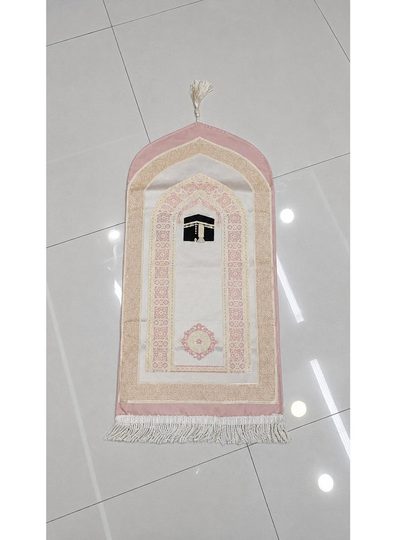 Dreamzon Islamic Prayer Mat with Kaaba Design – Soft Velvet Janamaz with Elegant Tassels for Salah, Home & Mosque - Image 1