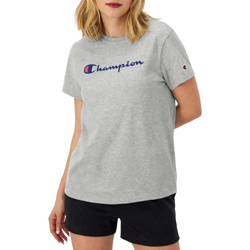 Champion womens Classic Tee, Script Logo T Shirt, Oxford Gray-y08113, Small US - Image 4