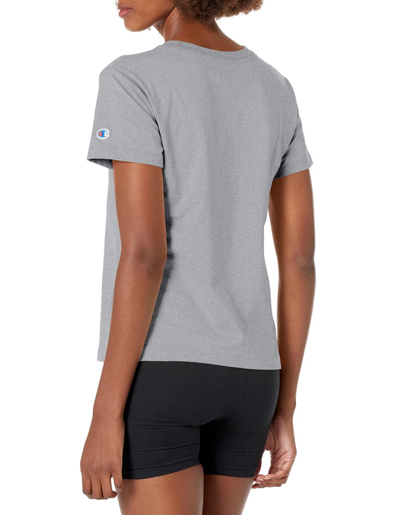 Champion womens Classic Tee, Script Logo T Shirt, Oxford Gray-y08113, Small US - Image 2
