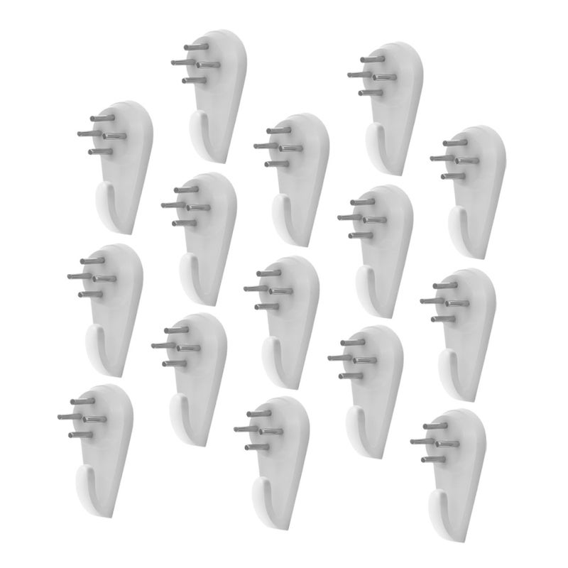 25 Pieces White Plastic Traceless Wall Hooks For Damage Free Picture Frame Hanging - Image 2