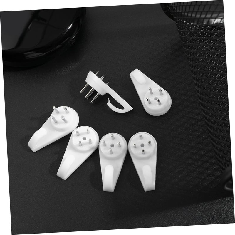25 Pieces White Plastic Traceless Wall Hooks For Damage Free Picture Frame Hanging - Image 5