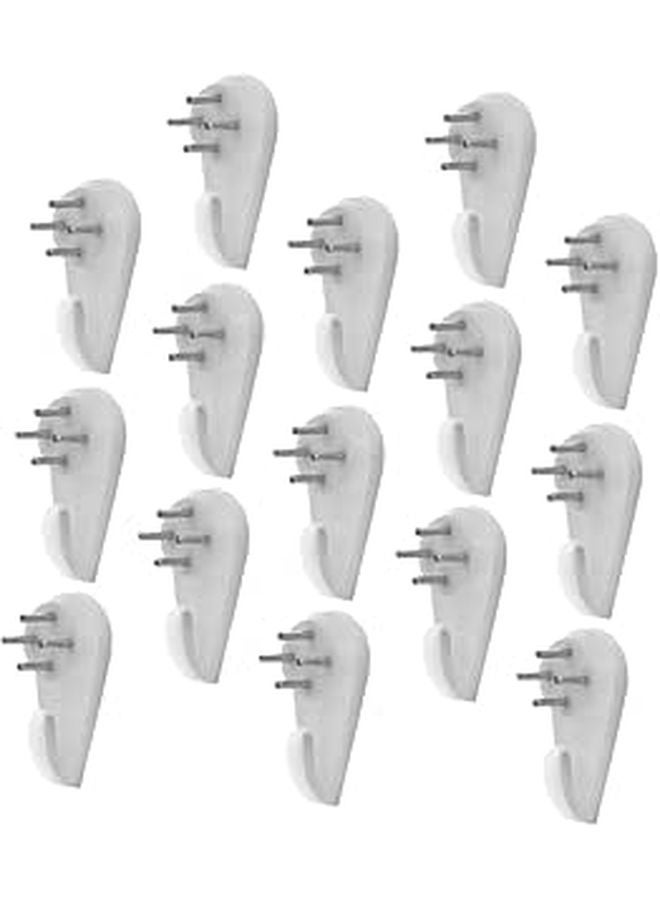 25 Pieces White Plastic Traceless Wall Hooks For Damage Free Picture Frame Hanging - Image 1