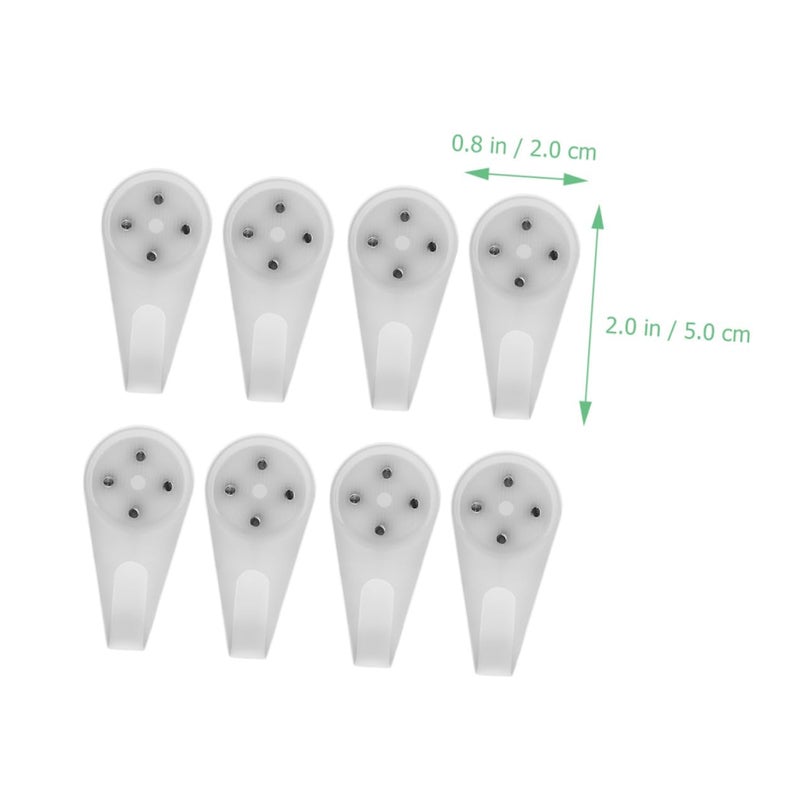 25 Pieces White Plastic Traceless Wall Hooks For Damage Free Picture Frame Hanging - Image 3
