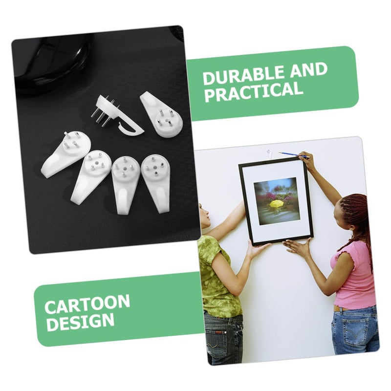25 Pieces White Plastic Traceless Wall Hooks For Damage Free Picture Frame Hanging - Image 4