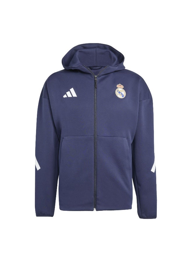 Adidas Real Anth Jkt Blue Football Track Tops For Men XS - Image 1