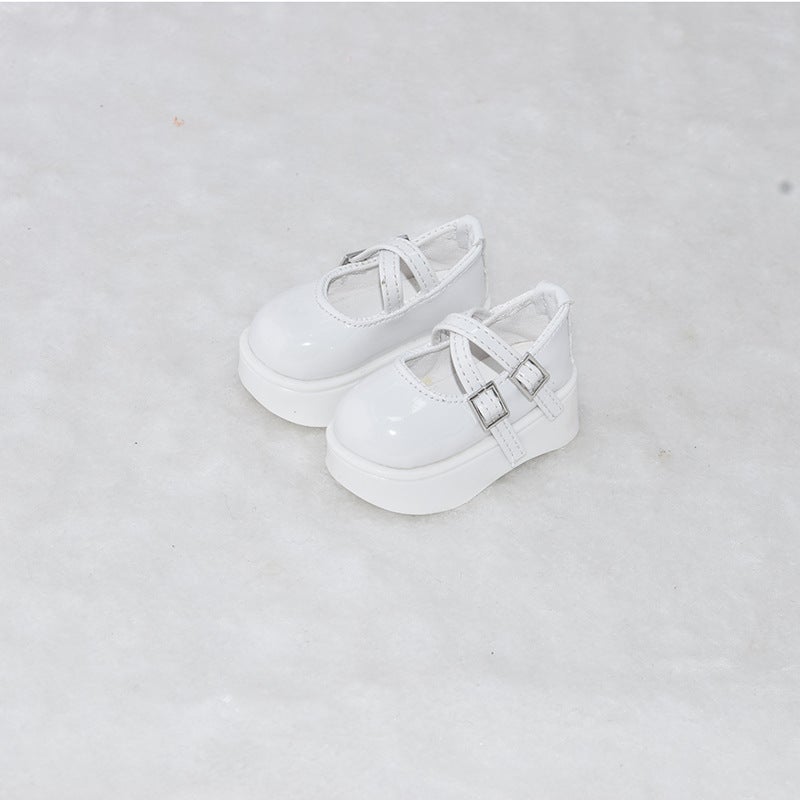 In stock 4 points BJD doll shoes 1/4 baby shoes thick high heel leather shoes bjd4 points mdd doll clothes accessories(Red, 4-point shoes) - Image 5