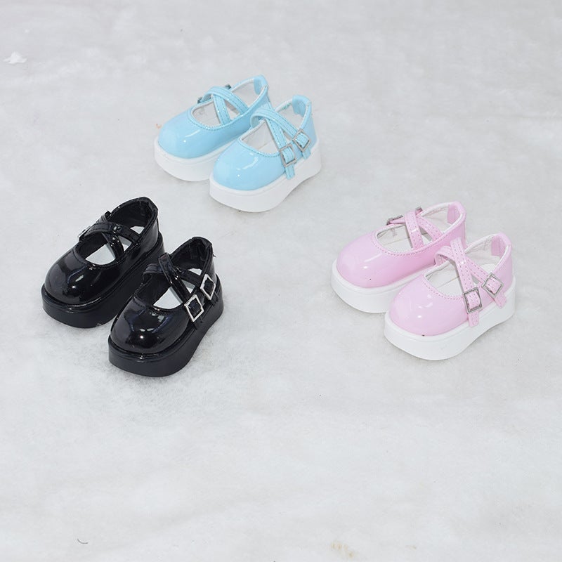 In stock 4 points BJD doll shoes 1/4 baby shoes thick high heel leather shoes bjd4 points mdd doll clothes accessories(Red, 4-point shoes) - Image 3