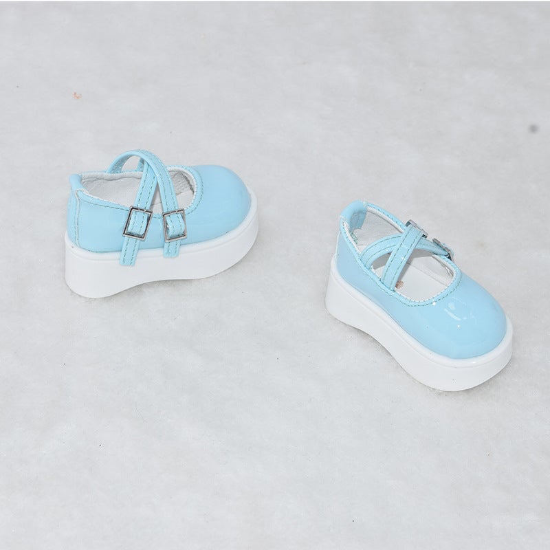 In stock 4 points BJD doll shoes 1/4 baby shoes thick high heel leather shoes bjd4 points mdd doll clothes accessories(Red, 4-point shoes) - Image 4