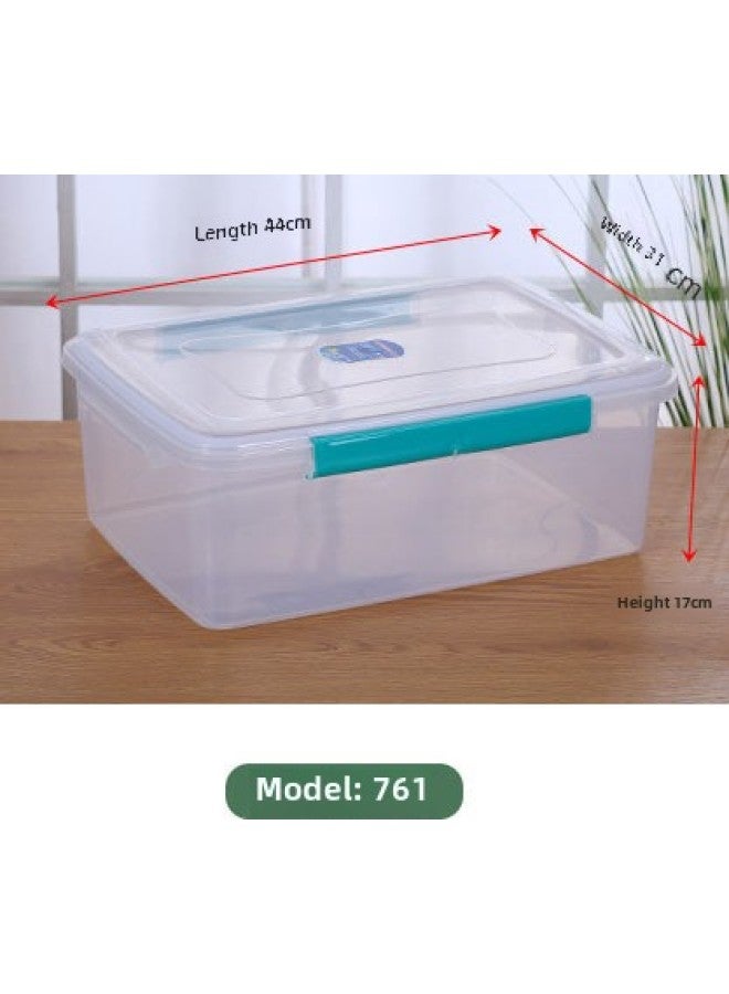 Thickened Seal Ring Storage Box Buckle Box Rectangular Food And Vegetable Refrigerator Crisper Plastic Sealed Box Storage Box-Specifications:761 Thickened Sealing Ring (30 Pieces Per Piece)-Color:Transparent Color  - Image 1