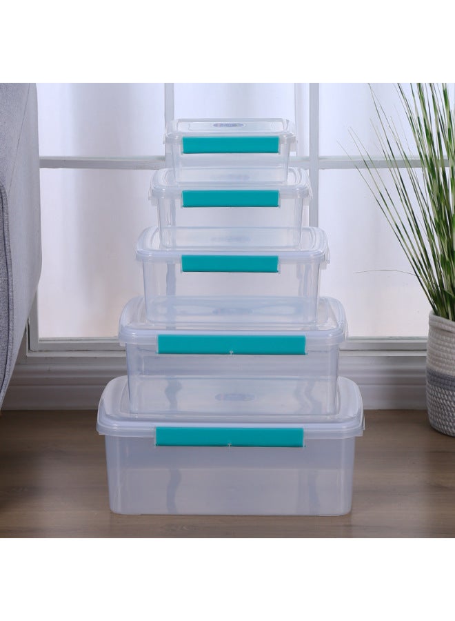 Thickened Seal Ring Storage Box Buckle Box Rectangular Food And Vegetable Refrigerator Crisper Plastic Sealed Box Storage Box-Specifications:761 Thickened Sealing Ring (30 Pieces Per Piece)-Color:Transparent Color  - Image 5