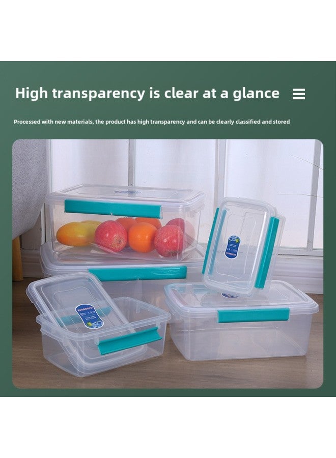 Thickened Seal Ring Storage Box Buckle Box Rectangular Food And Vegetable Refrigerator Crisper Plastic Sealed Box Storage Box-Specifications:761 Thickened Sealing Ring (30 Pieces Per Piece)-Color:Transparent Color  - Image 4