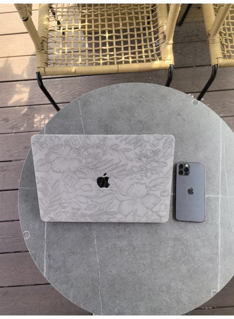 For Macbook Apple Notebook Protective Case Crocodile Pattern M2 Case Air/pro13 /14 Inch Colorful Stickers-Color:Embossed Gray-Applicable Models:19 Models-20air13.3 (a1932/a2337/a2179)