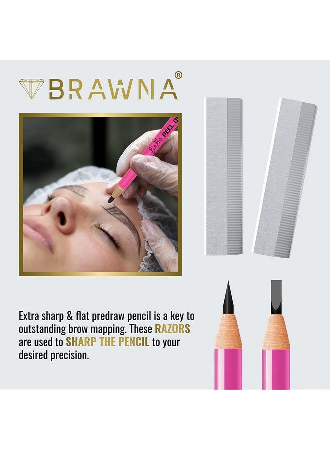 براونا 6 قطع من أقلام الرصاص القابلة للتقشير للحواجب مع مبراة واحدة مضادة للماء لرسم خرائط الحواجب، لوازم Microblading Pmu Kit باللون الأسود - Image 5