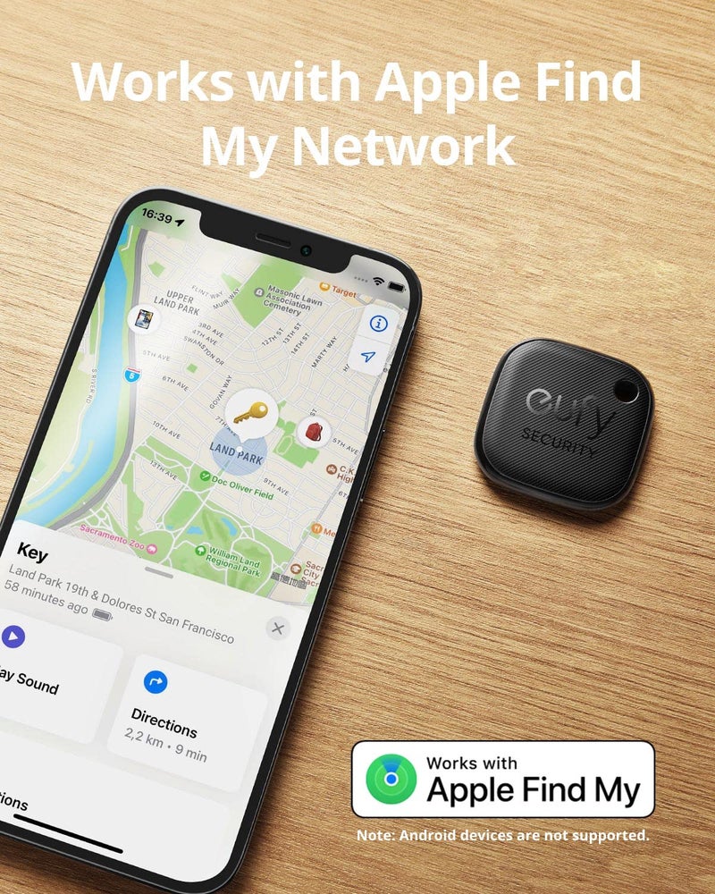 eufy Security SmartTrack Link Bluetooth Item Finder and Key Finder, Works with Apple Find My (iOS only), Find your Remote, Luggage, Phone, and More, Water Resistant -Black- 18 Months Warranty - Image 4
