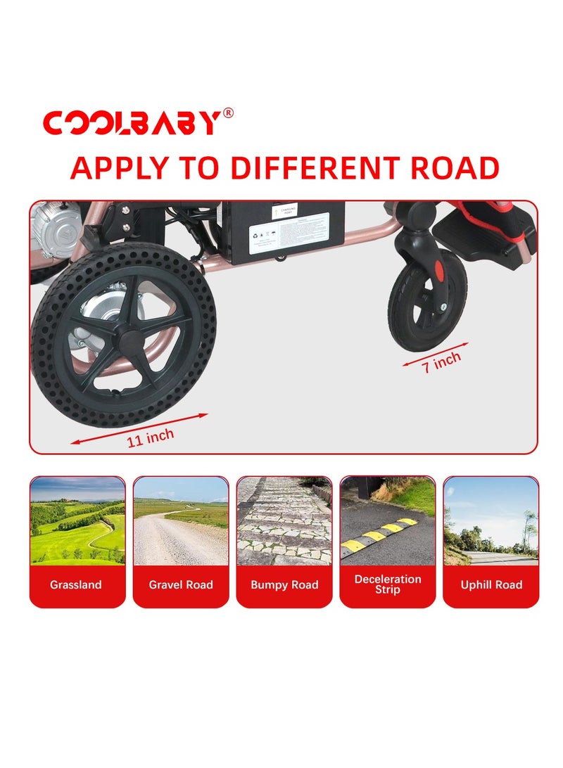 Cool Baby Pink electric chair for the elderly long endurance folding portable electric four-wheel scooter - Image 4