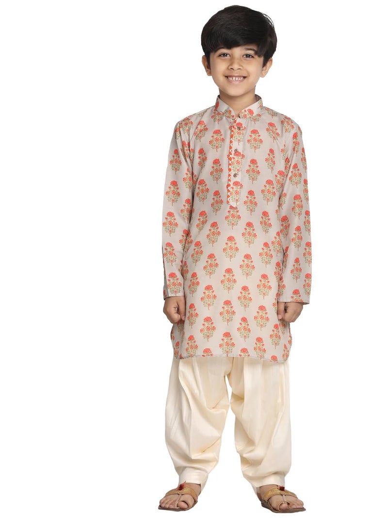 VASTRAMAY Boys’ Multicolor Kurta | Patiala Style Relax Fit | Elegant Ethnic Wear for Weddings & Festive Celebrations - Image 1