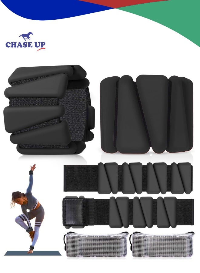 Chase Up Adjustable Wrist Ankle Weights, 2lbs Total (1lb Each) Workout Leg Weights for Women & Men for Training Yoga Jogging Walking - Image 1