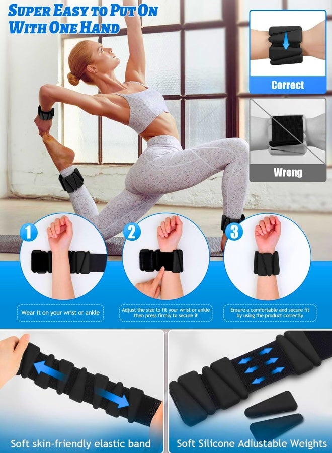 Chase Up Adjustable Wrist Ankle Weights, 2lbs Total (1lb Each) Workout Leg Weights for Women & Men for Training Yoga Jogging Walking - Image 3