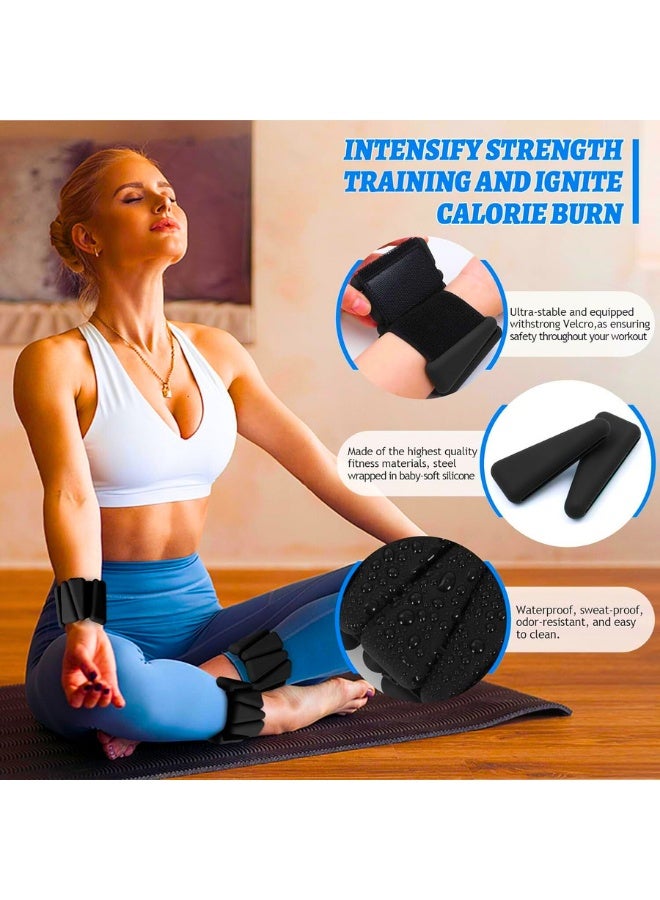 Chase Up Adjustable Wrist Ankle Weights, 2lbs Total (1lb Each) Workout Leg Weights for Women & Men for Training Yoga Jogging Walking - Image 2