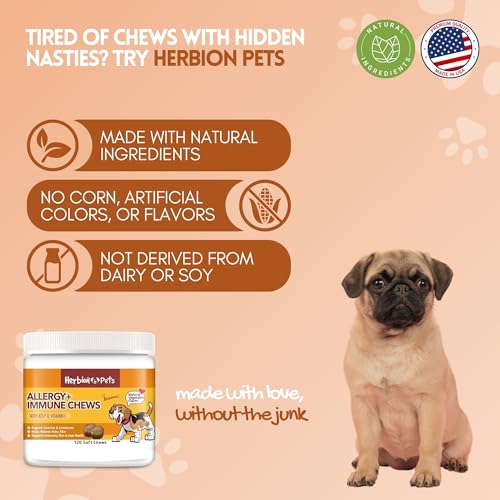 Herbion Pets Allergy + Immune Chews with Kelp & Vitamin C, 120 Soft Chews, Supports Immunity, Skin & Coat Health, Relieves Itchy Skin, Made in USA, Natural Vegetable Flavor, for Dogs 12 Weeks+, Pack 1 - Image 5