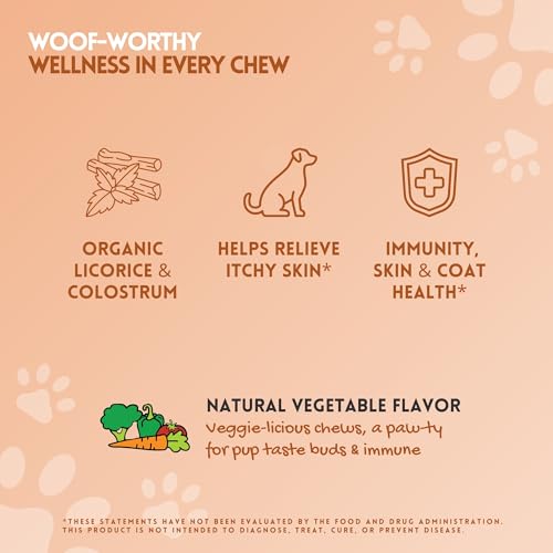 Herbion Pets Allergy + Immune Chews with Kelp & Vitamin C, 120 Soft Chews, Supports Immunity, Skin & Coat Health, Relieves Itchy Skin, Made in USA, Natural Vegetable Flavor, for Dogs 12 Weeks+, Pack 1 - Image 3