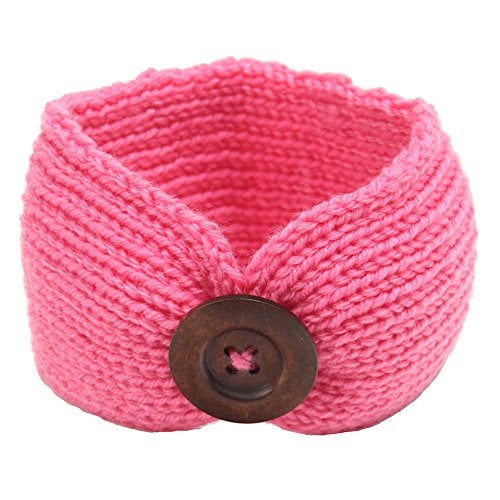 QandSweet Baby Turban Head Wrap Headbands Girl Knitting Button Hairbands - Image 5