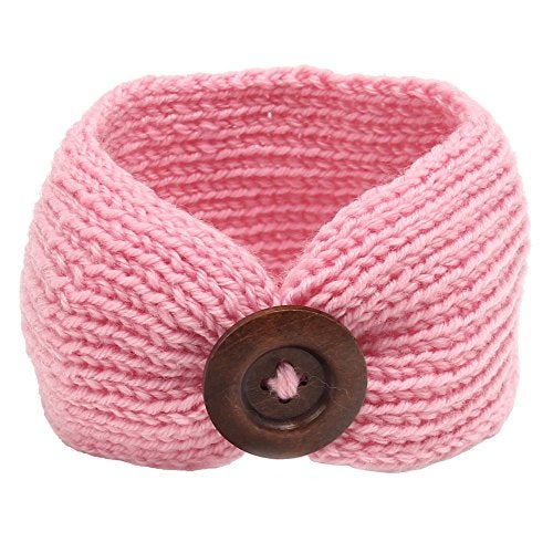 QandSweet Baby Turban Head Wrap Headbands Girl Knitting Button Hairbands - Image 4