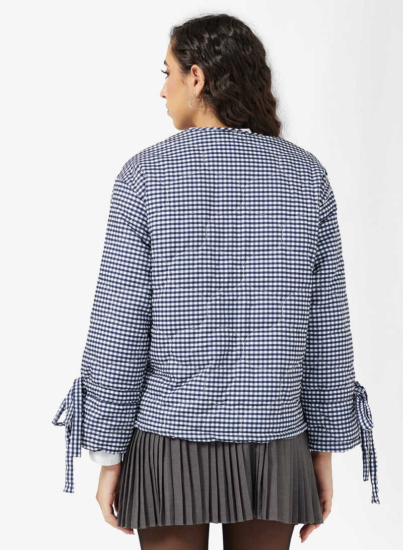 جينجر جاكيت كاروهات بأزرار وتفاصيل كشكش بيبي - Image 2