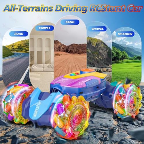 VikriDA 4WD Gesture Sensor RC Stunt Car | Hand-Controlled Double-Sided Remote Control Car with 360° Rotation, Lights, Music & Mist Spray - Image 4