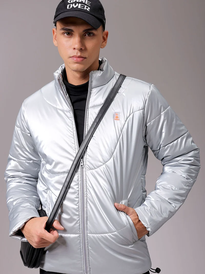 ذا انديان كراج كو Men Slim Fit Solid Puffer Jackets