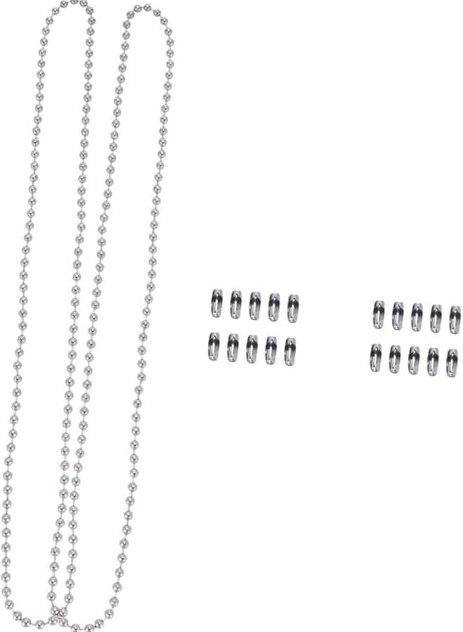 Lifkome 1 Meter Metal Pull Chain Buckle Switch For Ceiling Fan And Light Fixtures Replacement Chromed Silver - Image 2