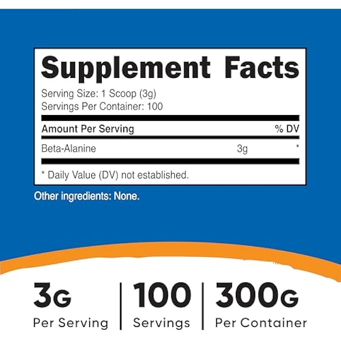Nutricost Beta Alanine Powder 300 Grams (10.7oz) - 3 Grams Per Serving - Image 2