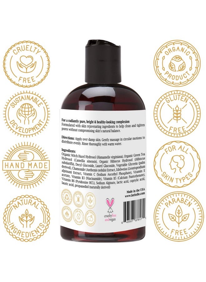 لاريتيل - منظف الوجه العضوي غير المعطر 4 أونصة. منقي لطيف ومجدد للبشرة (الشاي الأخضر وبندق الساحرة والكركديه). خالٍ من الكبريتات والكحول والبارابين والفثالات والكائنات المعدلة وراثيًا. 5.5 دكتوراه - Image 1