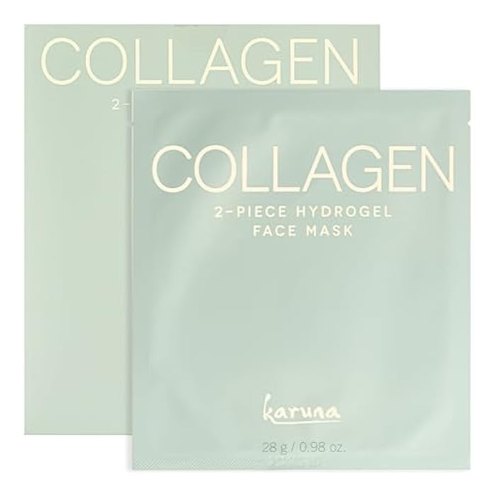Karuna Skin - COLLAGEN Face Mask Sheets, Hydrogel 2-Piece Facial Mask, Age-Defying, Hydrating, Rejuvenating & Moisturizing Skin Care Essential That Targets Fine Lines & Wrinkles, 1 Pack - Image 1