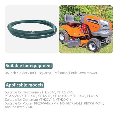 KLMHT 405143 Replacement 46" Mower Belt forAYP Craftsman Poulan532405143 584453101 - Image 5