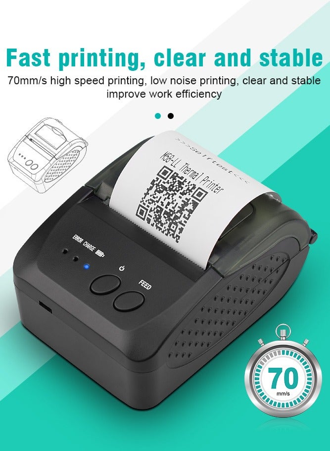 Joshberg Bluetooth Receipt Printer 58mm Mini Thermal POS Printer Portable Personal Bill Printer - Image 4
