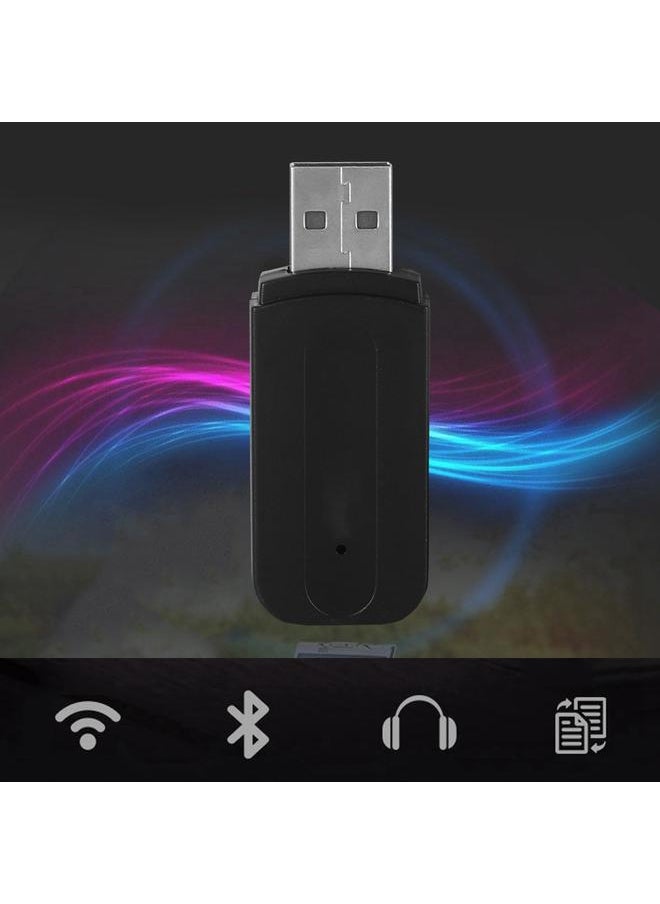 Thoraya Mini Wireless Bluetooth Stereo Dual USB Audio Receiver Adapter For Car Home Speaker (Black)  - Image 4