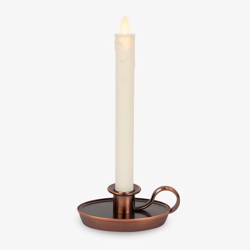 Luminara Ivory Bronze Window Taper Candle 1 x 975 Flickering Flameless Patented Real Flame Plastic Taper Battery Operated wTimer Remote Ready Sold Separately Christmas Holiday Decoration - Image 2