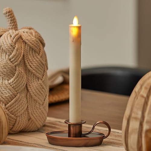 Luminara Ivory Bronze Window Taper Candle 1 x 975 Flickering Flameless Patented Real Flame Plastic Taper Battery Operated wTimer Remote Ready Sold Separately Christmas Holiday Decoration - Image 3