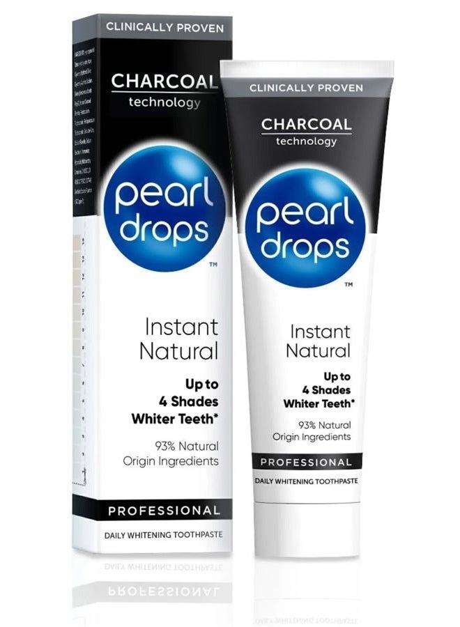 Pearl Drops Instant Natural Professional Daily Toothpaste with Charcoal - 75ml - Image 1