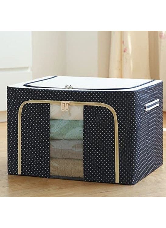 Nirency Nirency Foldable Stackable Cloth Storage Box Storage box for Clothes Saree Organisers Storage for Wardrobe Cloth Organizer for Wardrobe Large Storage Bags for Clothes Pack of 1  - Image 1