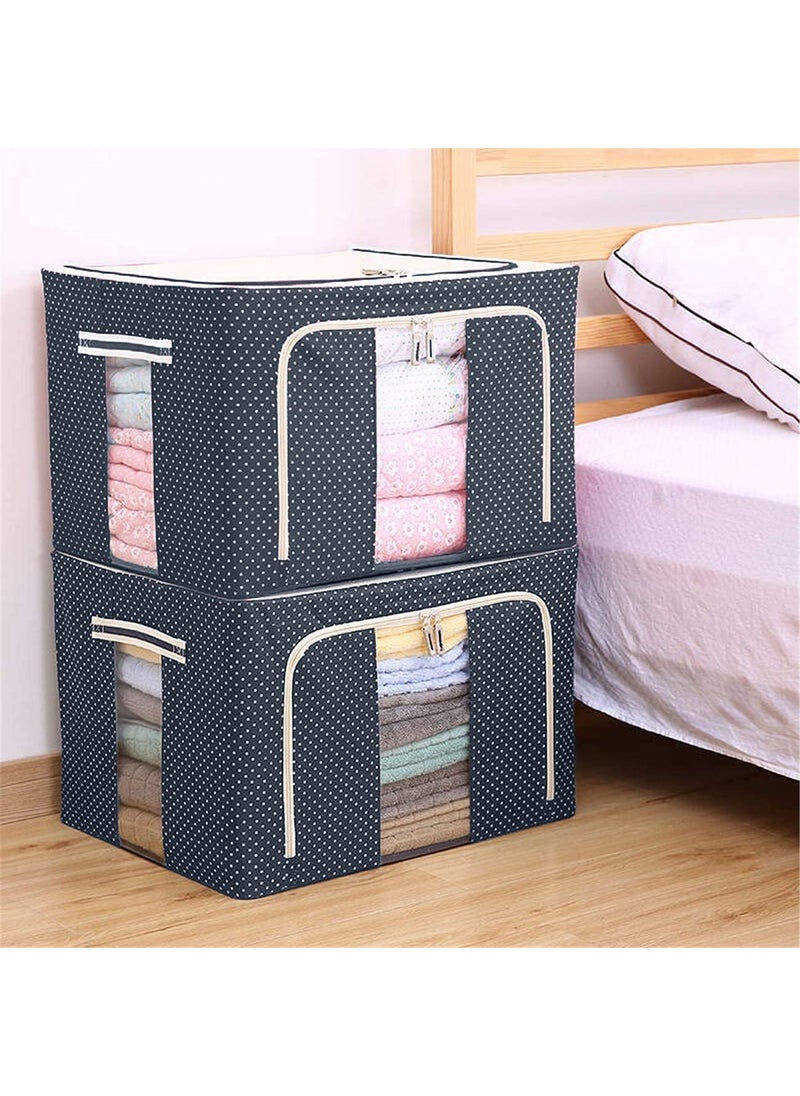 Nirency Nirency Foldable Stackable Cloth Storage Box Storage box for Clothes Saree Organisers Storage for Wardrobe Cloth Organizer for Wardrobe Large Storage Bags for Clothes Pack of 1  - Image 5