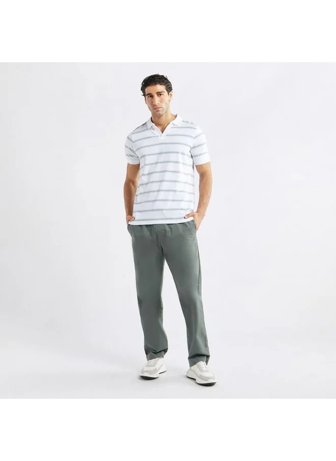 FAV Striped Polo T-shirt with Short Sleeves