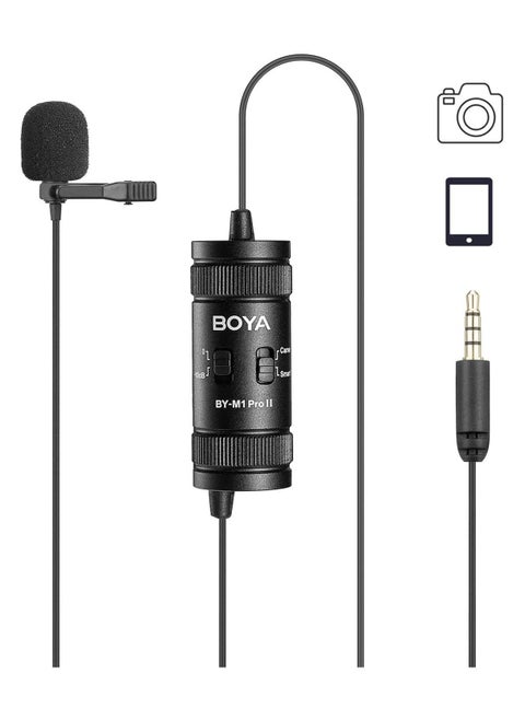 BOYA By-M1 Pro II Lavalier Microphone Noise Cancelling Omnidirectional Mic with Monitoring Port for YouTube Tiktok Interview Broadcast Content Creation