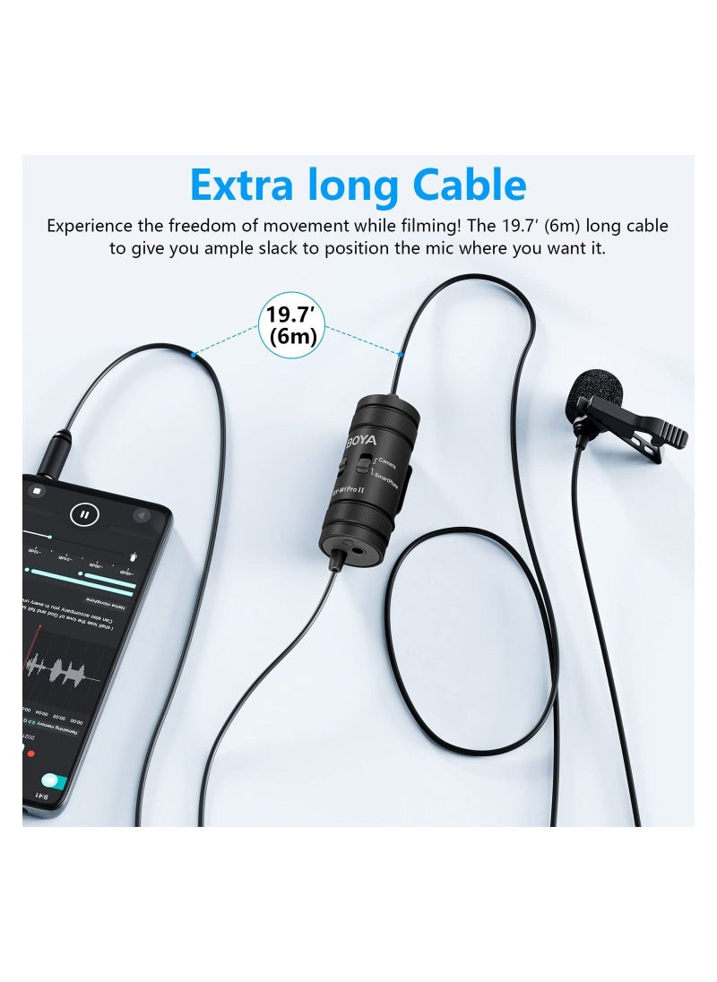 BOYA - BOYA By-M1 Pro II Lavalier Microphone Noise Cancelling Omnidirectional Mic with Monitoring Port for YouTube Tiktok Interview Broadcast Content Creation - Image 1