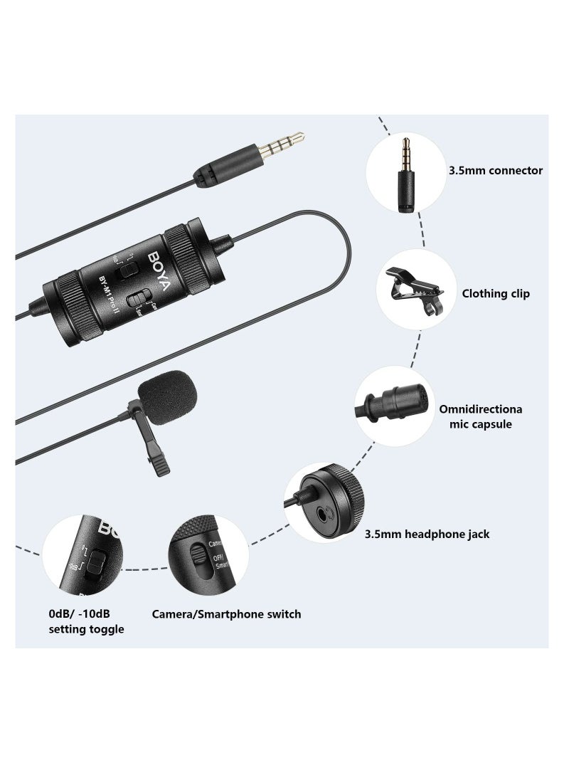 BOYA - BOYA By-M1 Pro II Lavalier Microphone Noise Cancelling Omnidirectional Mic with Monitoring Port for YouTube Tiktok Interview Broadcast Content Creation - Image 1
