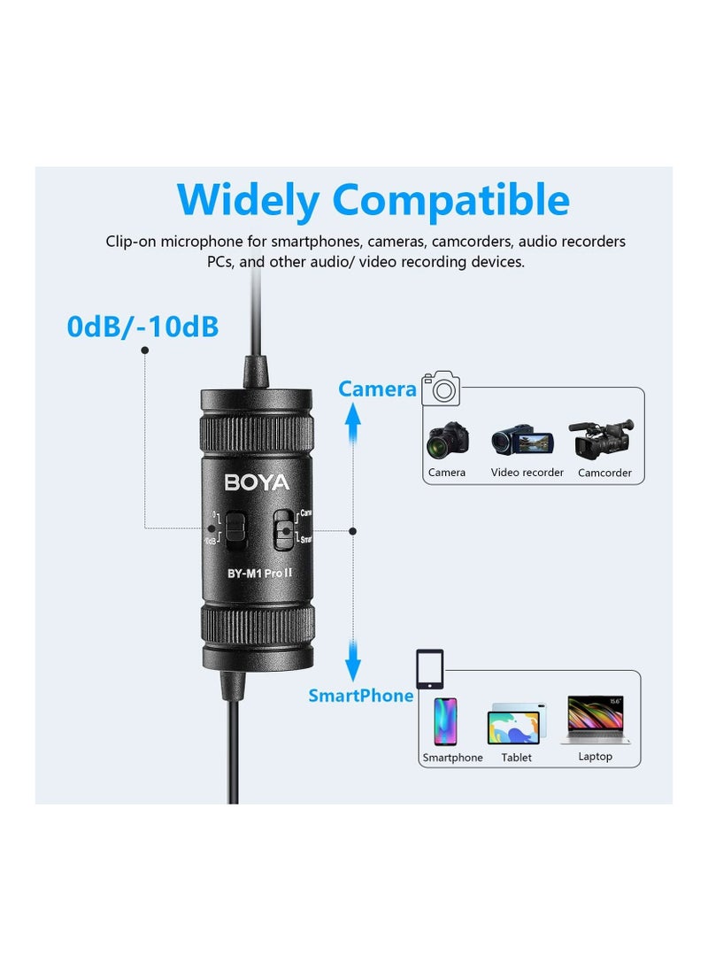 BOYA - BOYA By-M1 Pro II Lavalier Microphone Noise Cancelling Omnidirectional Mic with Monitoring Port for YouTube Tiktok Interview Broadcast Content Creation - Image 1